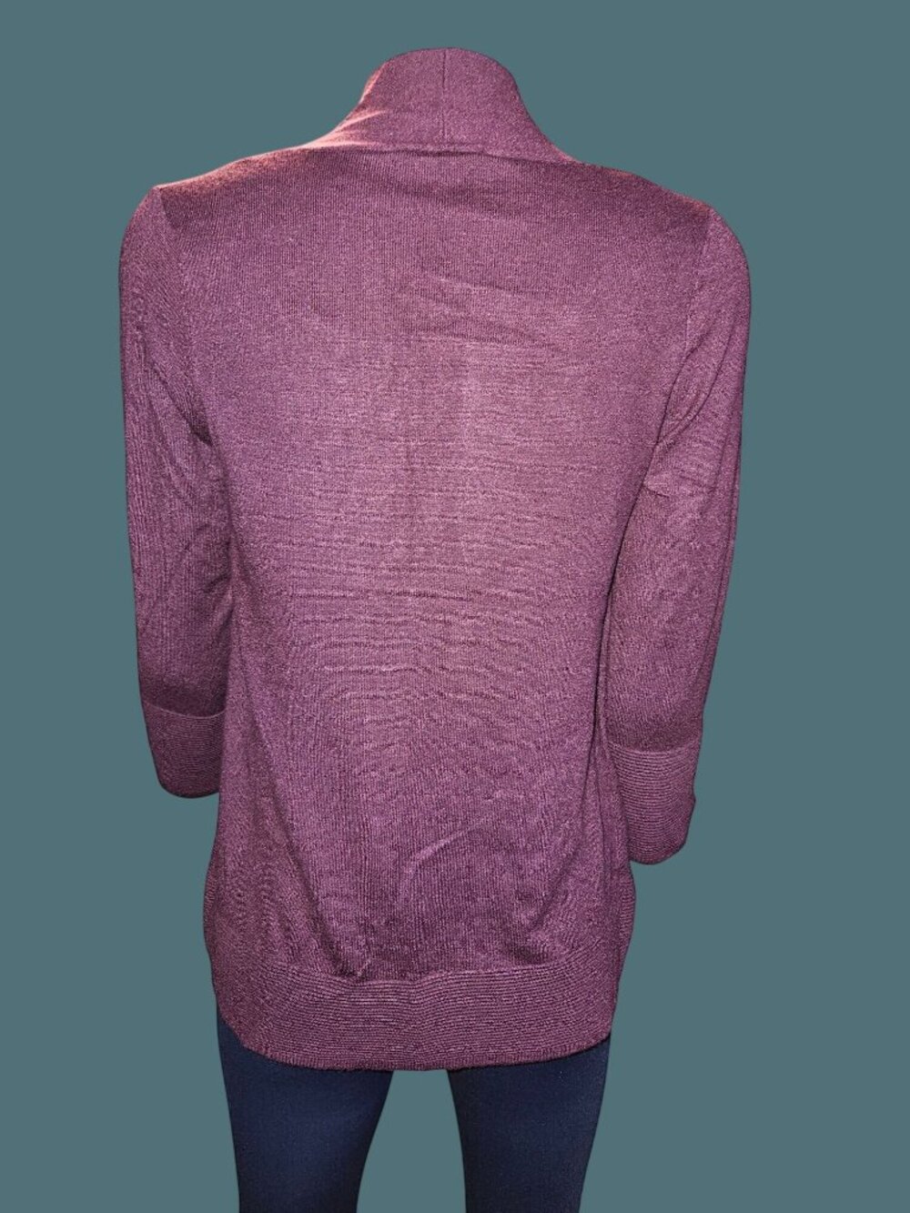 Evolution By Cyrus Open Front Cardigan 3/4 Sleeves Accent Buttons Women XS - Picture 7 of 9